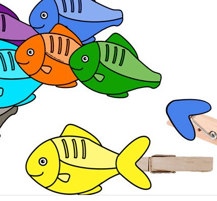 Рыбки (картинки для игры с прищепками)